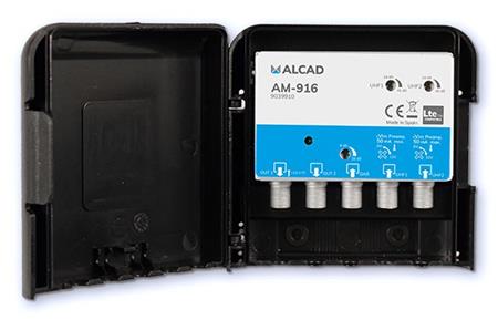 Alcad AM-916 zesilovač DAB/2xUHF, 2 výstupy, zisk 40dB, LTE 5G, 12V, venkovní