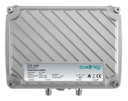 Axing BVS 14-66 trasový zesilovač akt. 5-65MHz, 85-1006MHz, zisk 40/111dB, 65V A