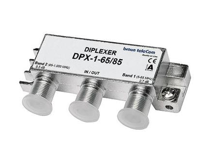 BTV DPX-1-65/85 diplexní filtr 5-65MHz, 85-1006MHz