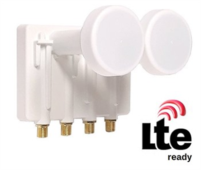 Di-way monoblok Twin - LNB pro 2 družice a 2 TV, 0,1dB, LTE filtr