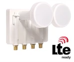 Di-way monoblok Quad - LNB pro 2 družice a 2 TV, 0,1dB, LTE filtr