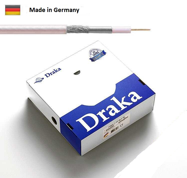 Draka Coax10 AD 10 E PVC koax. kabel 1/4,65/6,8mm, Al-PET-Al, vnitřní, karton 100m