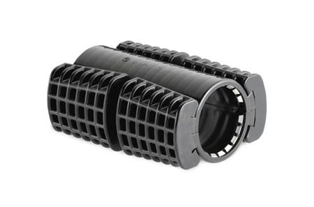 Gabocom EBM 40 spojka HDPE trubek 40/40mm, dělená, se zámkem, černá