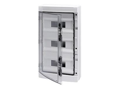 Gewiss GW40105 rozvodnice 36M nástěnná 40 CD, IP65, průhledná dvířka, šedá