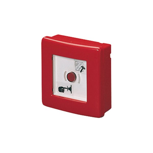 Gewiss GW42201 tlačítko nouzové požární světelné se 2 kontakty, 120x120x50, IP55, červené