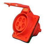 Gewiss GW62210 zásuvka 5P / 16A / 400V vestavná 10°, IP44, červená