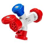Gewiss GW64062 zásuvkový adaptér 2P+E 32A 230V / 3x 2P+E IP67