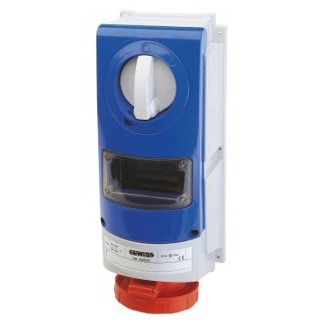 Gewiss GW66808 zásuvka + vypínač 4P / 16A / 400V, IP66