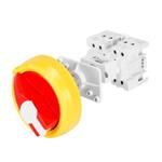 Gewiss GW70005 spínač pro rozvaděč 3P / 32A, 4M, otočný zamykatelný, červený