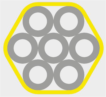 SPUR svazek mikrotrubiček HDPE 7x 12/8mm, opláštění žluté