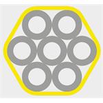 SPUR svazek mikrotrubiček HDPE 7x 7/4mm, opláštění žluté