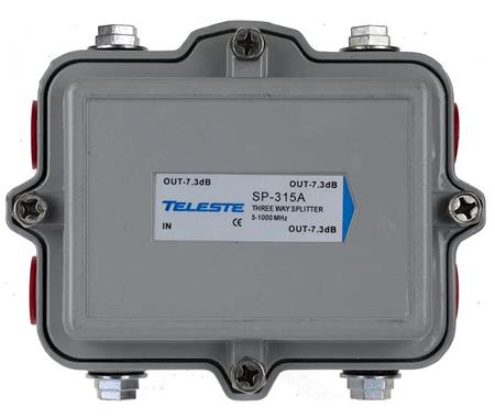 Teleste SP-315A-5/8 trasový rozbočovač na 3 TV 5-1000MHz, 5/8f, venkovní