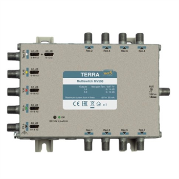 Terra MV508 multiswitch koncový 5/8 pro 1 družici a 8 TV