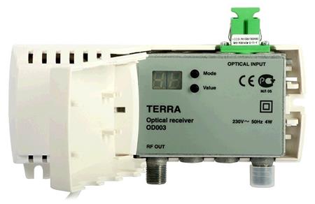 Terra OD003 optický přijímač 1100-1600nm SC/APC, 47-862MHz / 80dBuV