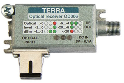 Terra OD006 optický přijímač 1100-1600nm SC/APC, 47-1006MHz / 80dBuV
